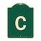 Signmission Designer Series Sign W/ Letter C, Green & Tan Heavy-Gauge Aluminum Sign, 24" x 18", G-1824-22960 A-DES-G-1824-22960 - alternate 1